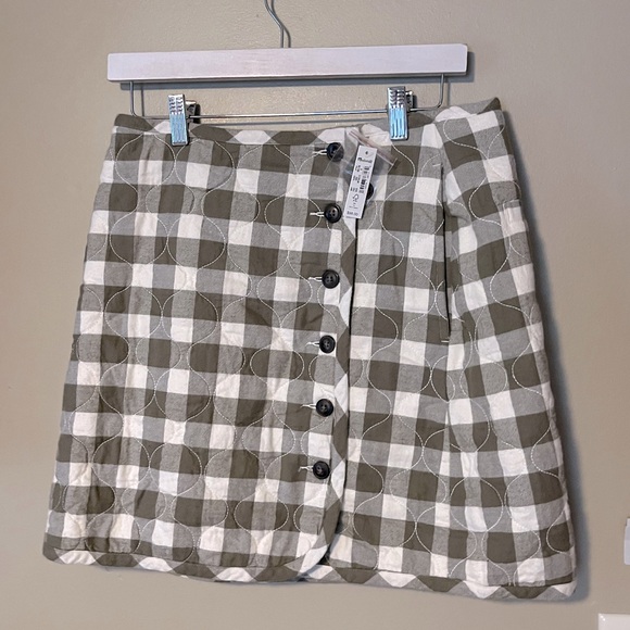 Madewell Quilted Flannel Mini Skirt In Gingham Check NEW - Picture 4 of 10